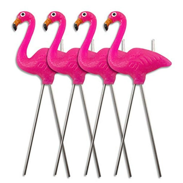 Set Of 4 Small Flamingo Shaped Tealight Candles In Light Pink 